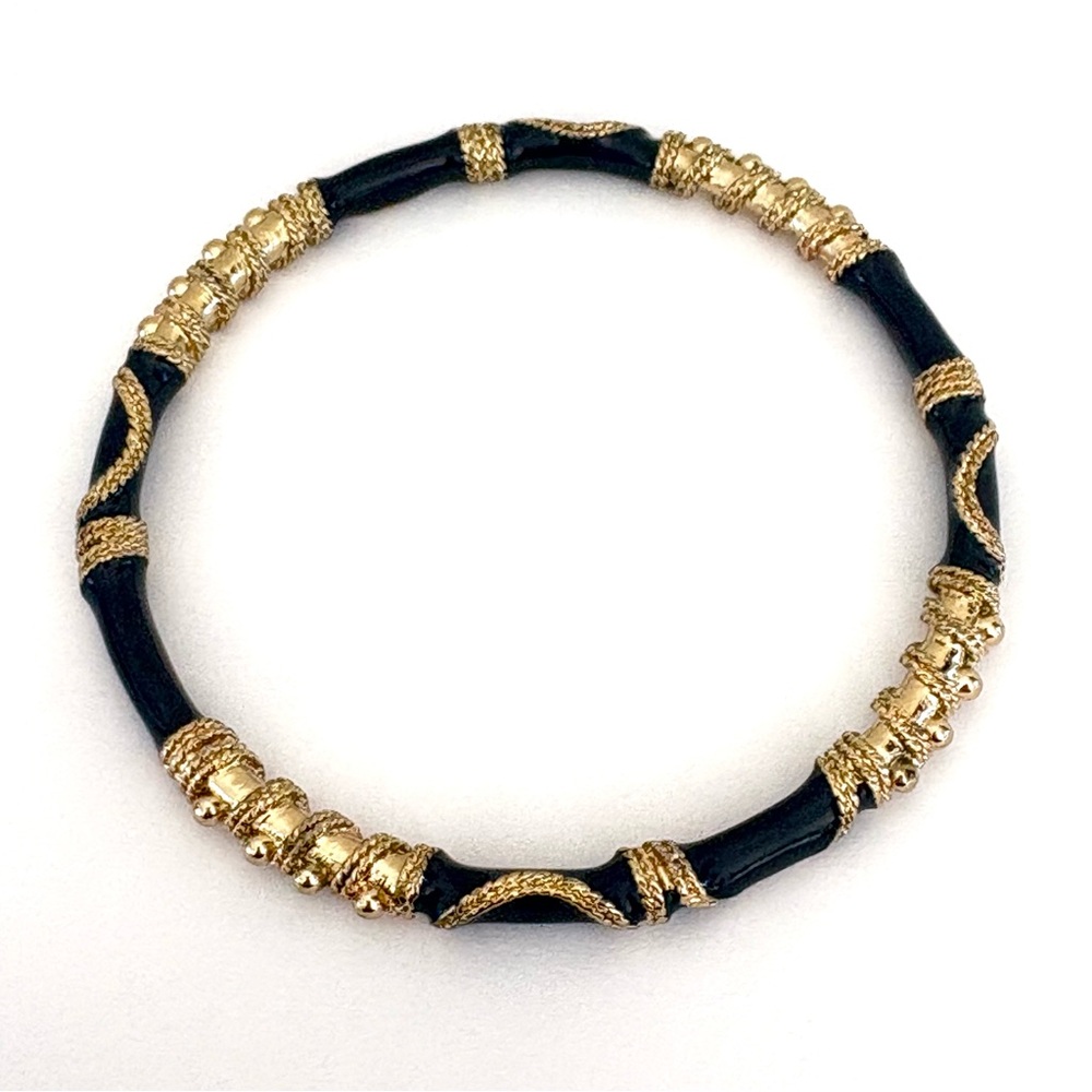 Black Gold Scroll Design Bracelet Bangle